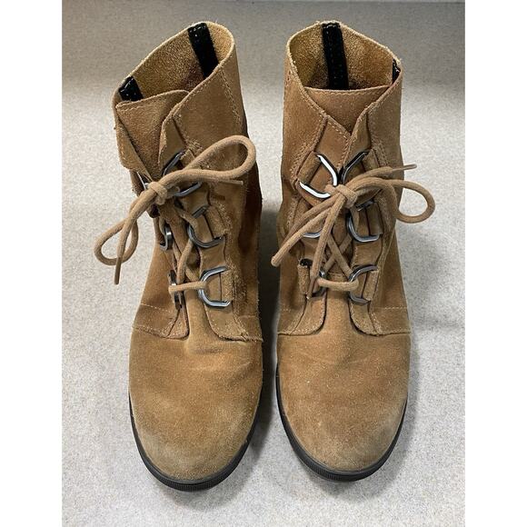 Sorel Youth Joan of Arctic Wedge Ankle Booties Kids Size 5 EUR 37 Brown Leather - Picture 2 of 10